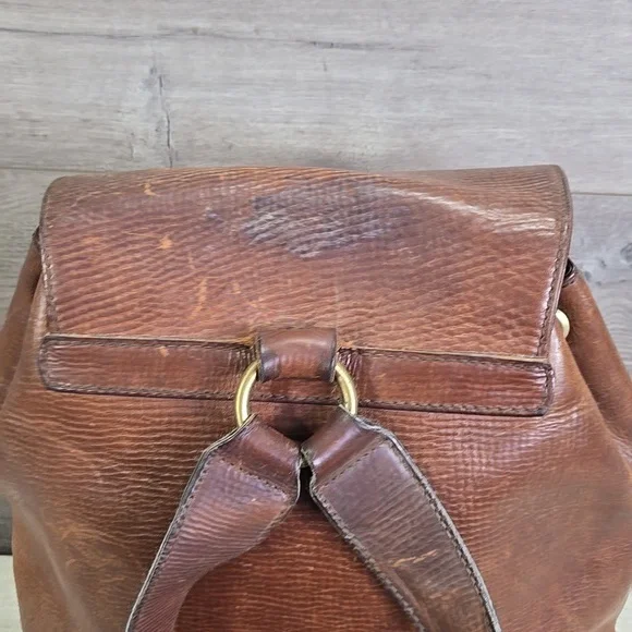 Bogner Brown Leather Backpack Travel Bag Handbag Tote - Picture 4 of 14